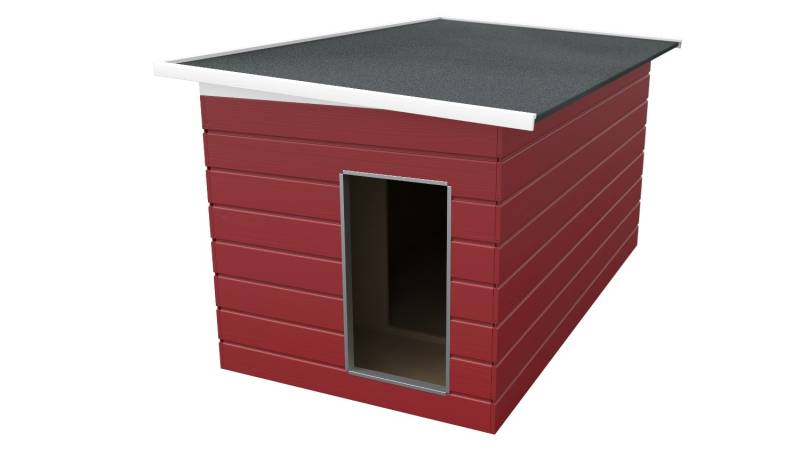 Original SAUERLAND Holz-Hundehütte mit Vorraum, schwedenrot | Pultdach Allwetter...