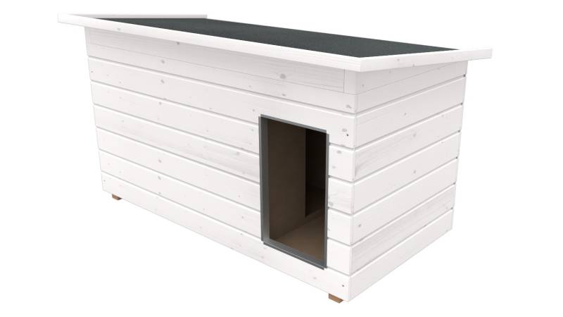 Original SAUERLAND Holz-Hundehütte mit Vorraum, weiß lasiert | Pultdach Allwette... Original SAUERLAND Holz-Hundehütte mit Vorraum, weiß lasiert | Pultdach Allwette...
