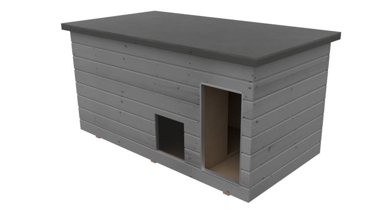 Original SAUERLAND Holz-Hundehütte mit Vorraum und Fenster, Korpus platin/Dach g... Original SAUERLAND Holz-Hundehütte mit Vorraum und Fenster, Korpus platin/Dach g...