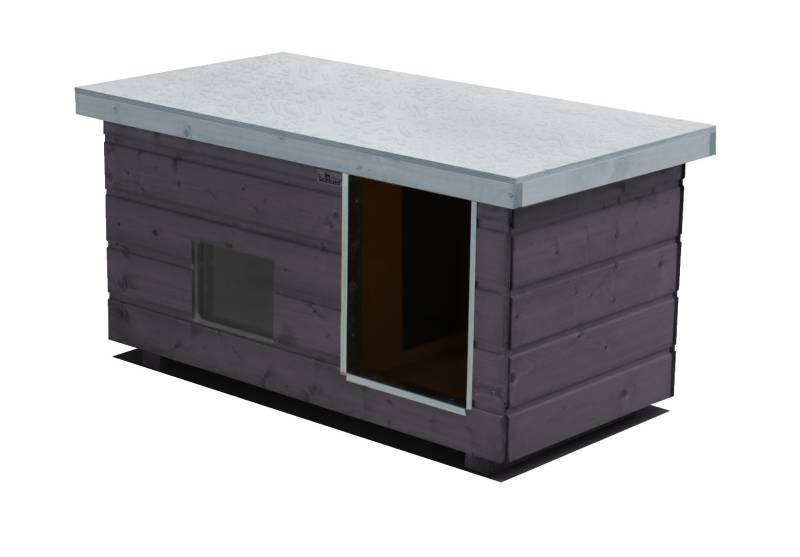 Original SAUERLAND Holz-Hundehütte mit Vorraum und Fenster, graphitgrau/platingr... Original SAUERLAND Holz-Hundehütte mit Vorraum und Fenster, graphitgrau/platingr...