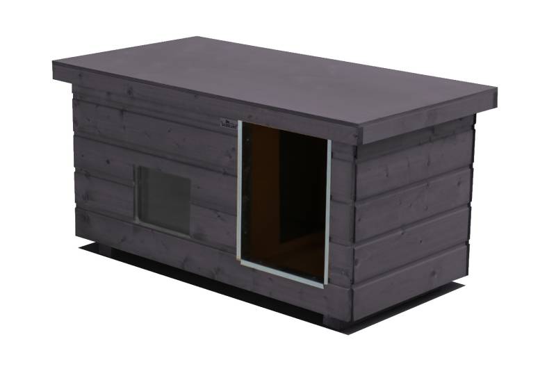 Original SAUERLAND Holz-Hundehütte mit Vorraum und Fenster, graphitgrau | Flachd... Original SAUERLAND Holz-Hundehütte mit Vorraum und Fenster, graphitgrau | Flachd...