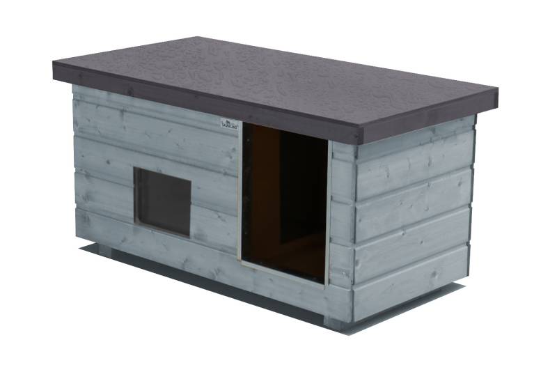 Original SAUERLAND Holz-Hundehütte mit Vorraum und Fenster, platingrau/graphitgr... Original SAUERLAND Holz-Hundehütte mit Vorraum und Fenster, platingrau/graphitgr...
