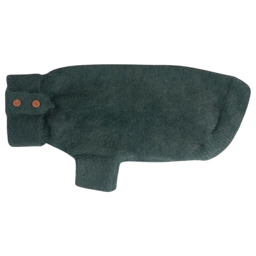 PAIKKA Hunde Strickpullover "Furry" grün, Rückenlänge: 20 cm