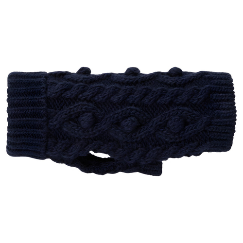 PAIKKA Hunde Strickpullover "Handmade Knit Sweater" navy, Rückenlänge: 30 cm