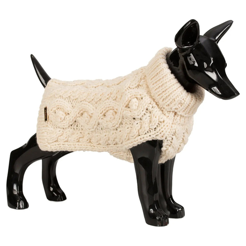 PAIKKA Hunde Strickpullover "Handmade Knit Sweater" weiß, Rückenlänge: 20 cm
