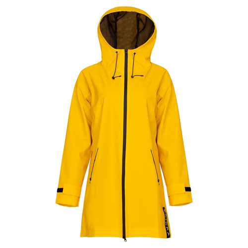 PAIKKA Regenmantel für Zweibeiner reflektierend Damen "Human Visibility Raincoat" gelb
