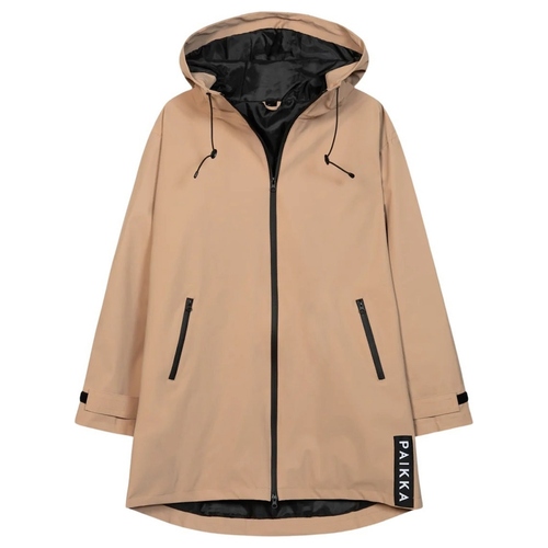 PAIKKA Regenmantel für Zweibeiner reflektierend Damen "Human Visibility Raincoat" taupe