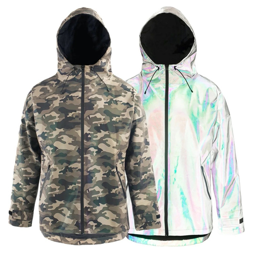 PAIKKA Regenmantel für Zweibeiner reflektierend Unisex "Human Visibility Raincoat" camo