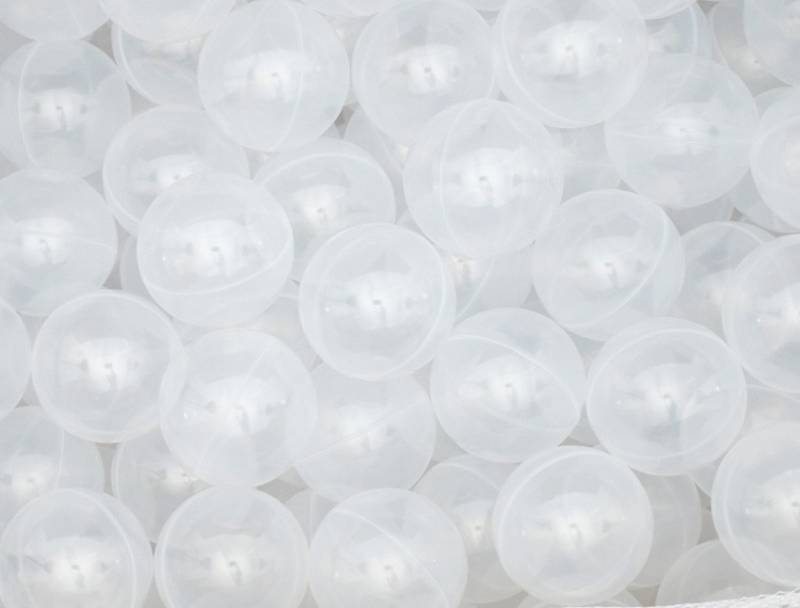 PE Bälle transparent zur Teichabdeckung Ø 70mm / 650 St. (3 m²) / Winter mit Aufbewahrungsnetz