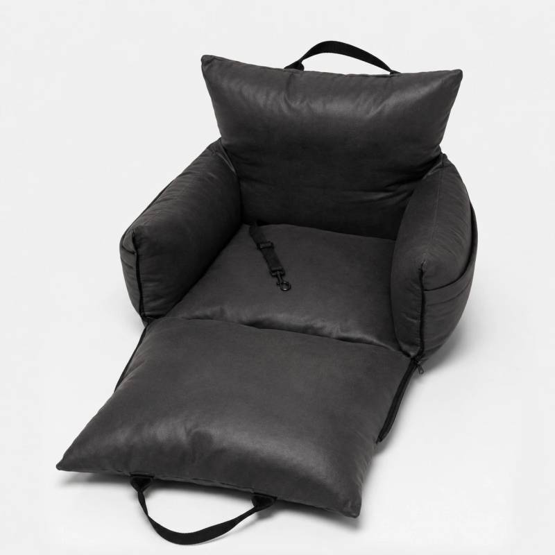 PET & Co. Carlo Luxury Hundeautositz Anthrazit | Sicher, Orthopädisch & Als Hundebett geeignet | PET & Co.