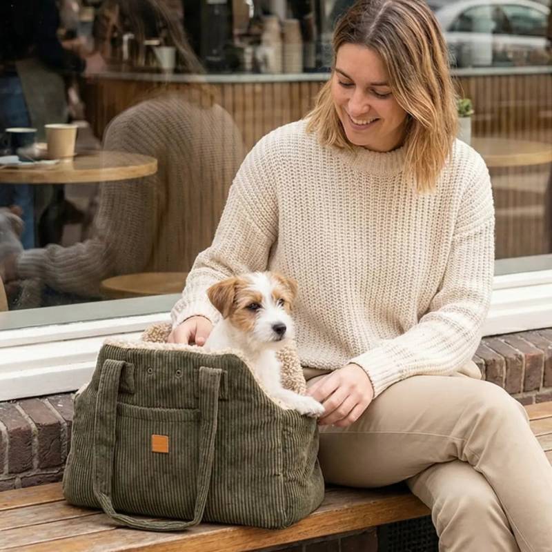 PET & Co. Lucky Luxury Hundetasche Khaki | Stilvoll & Funktional | PET & Co.