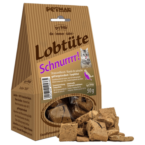 PETMAN Lobtüte SCHNURRR! Straußenfleisch 50 g
