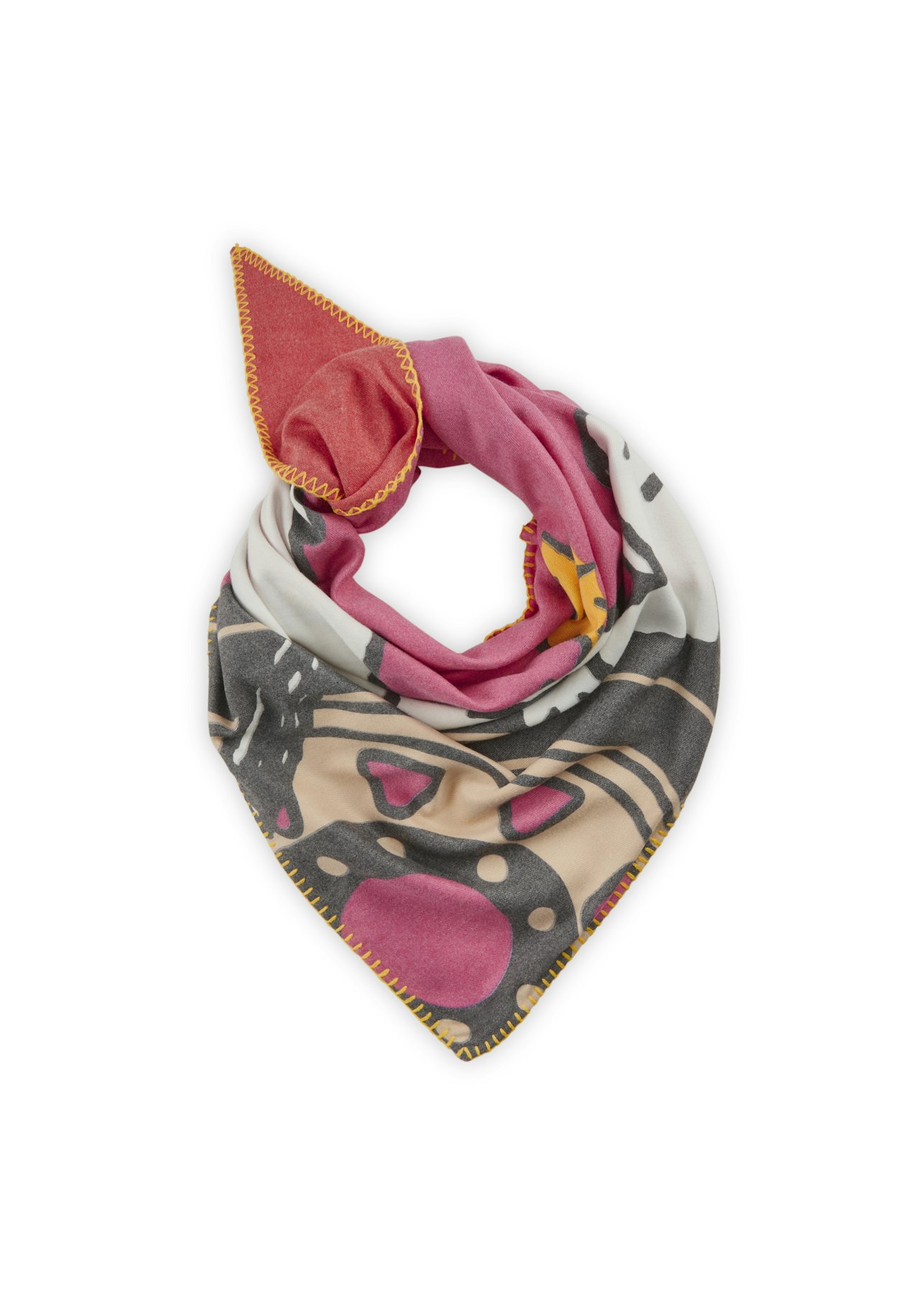 PRINTED TRIANGLE POLYESTER/VISCOSE
