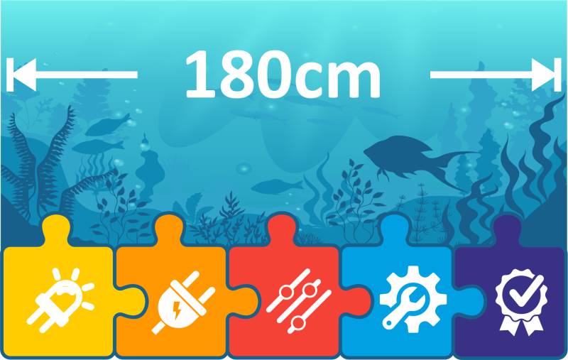 PRO² LED Beleuchtung für ein 180cm Aquarium | Komplett-Set