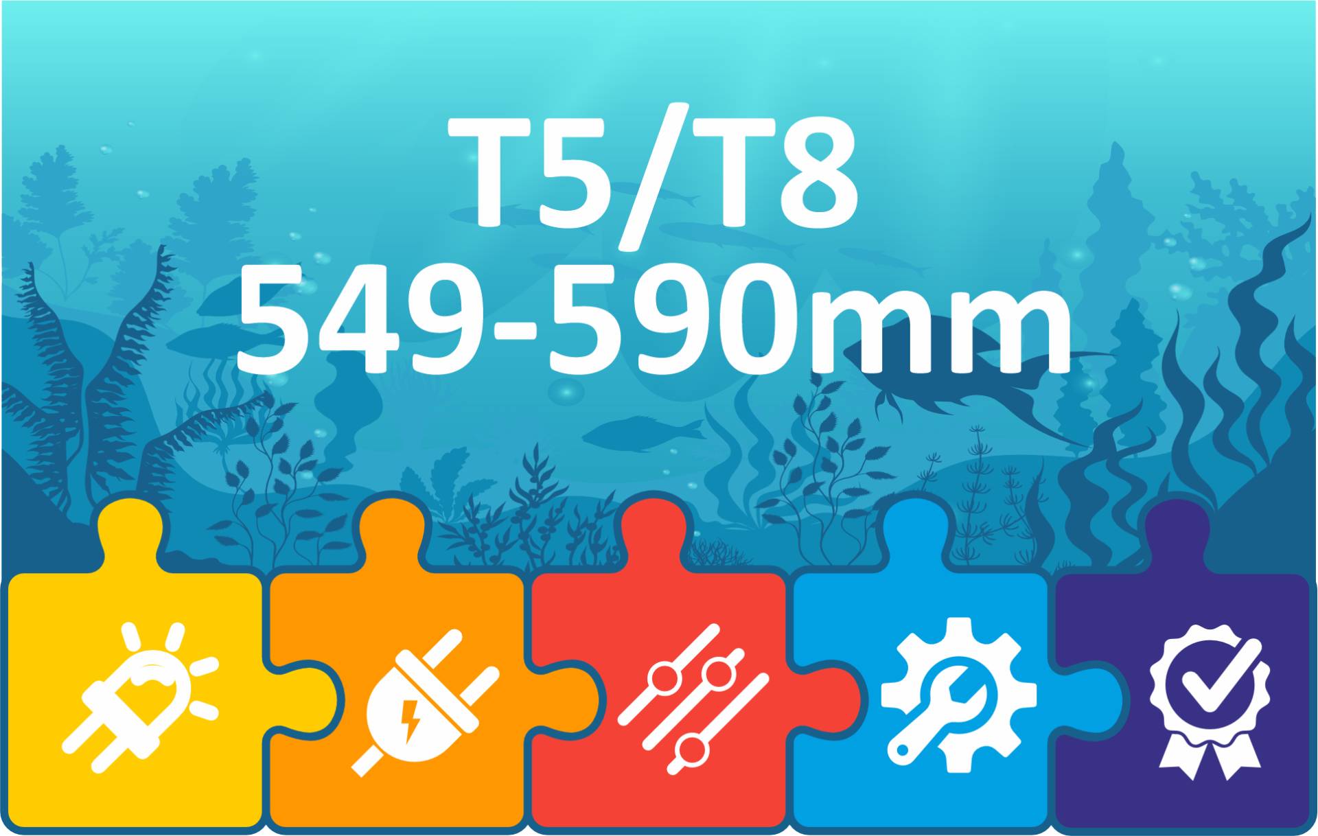 PRO² LED Ersatz T5/T8 Röhren 549-590mm Aquarium Beleuchtung | Komplett-Set PRO² LED Ersatz T5/T8 Röhren 549-590mm Aquarium Beleuchtung | Komplett-Set