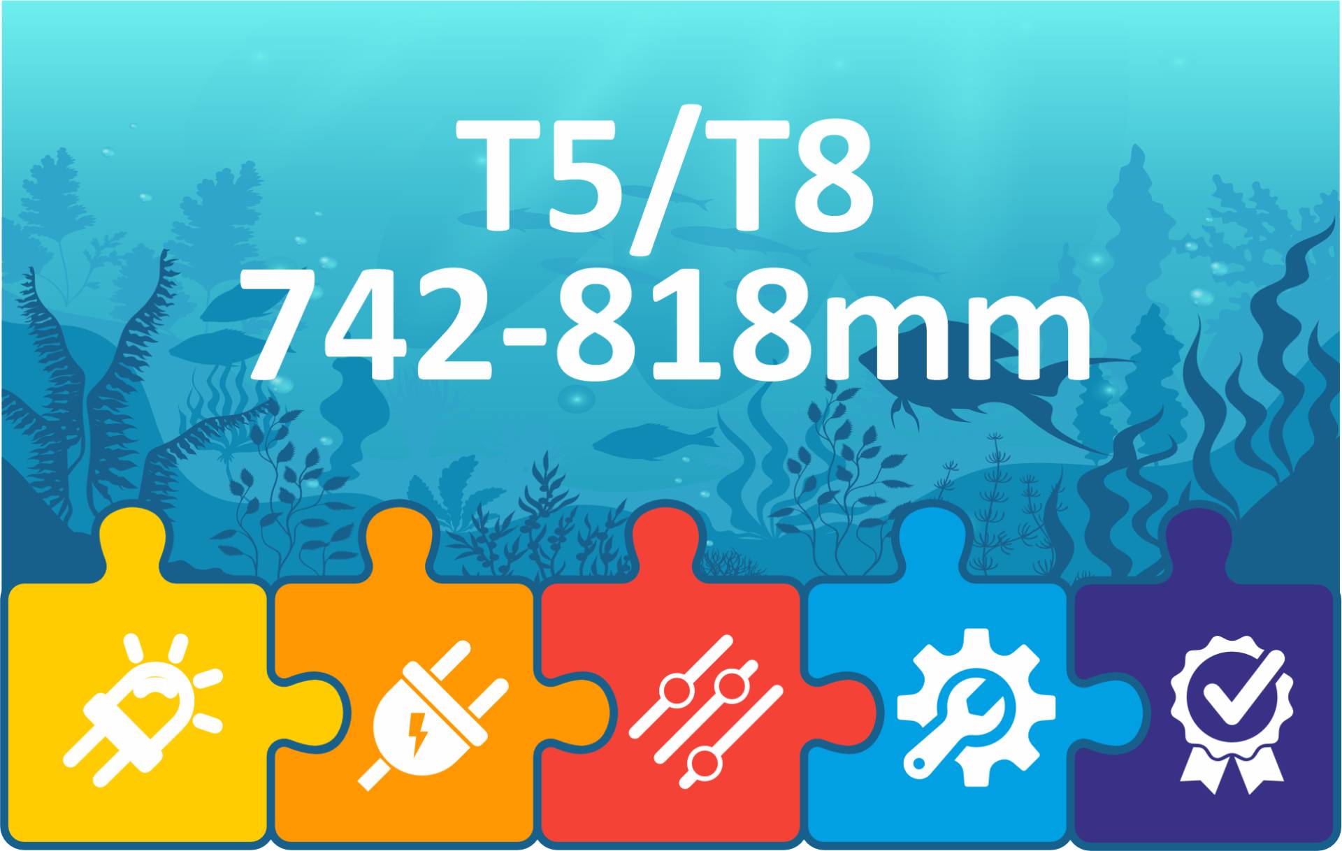 PRO² LED Ersatz T5/T8 Röhren 742-818mm Aquarium Beleuchtung | Komplett-Set PRO² LED Ersatz T5/T8 Röhren 742-818mm Aquarium Beleuchtung | Komplett-Set