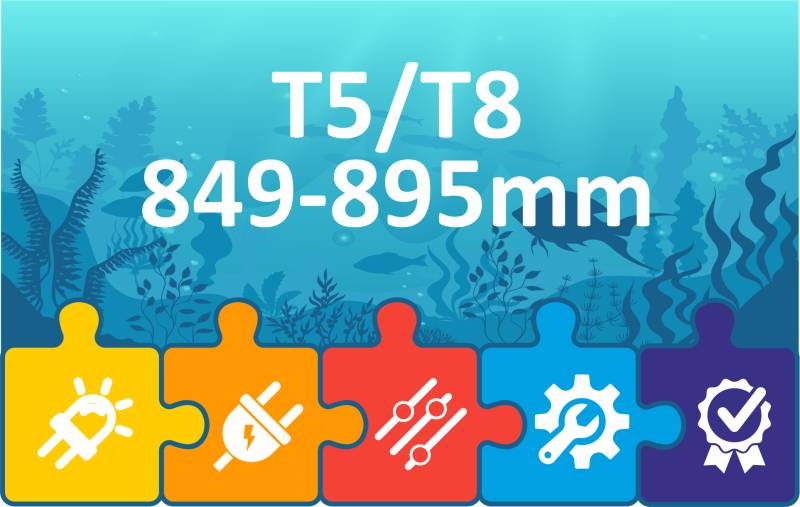 PRO² LED Ersatz T5/T8 Röhren 849-895mm Aquarium Beleuchtung | Komplett-Set