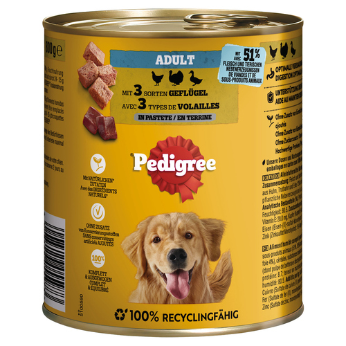 Pedigree Adult 5 Sorten Geflügel 800 g - 12 Stück