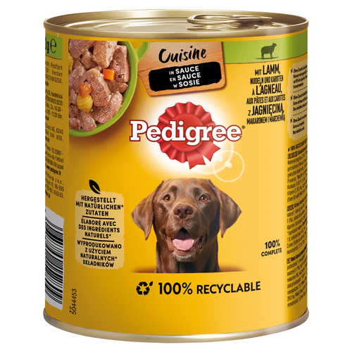 Pedigree Cuisine in Sauce Lamm, Nudeln & Karotten 800 g - 12 Stück