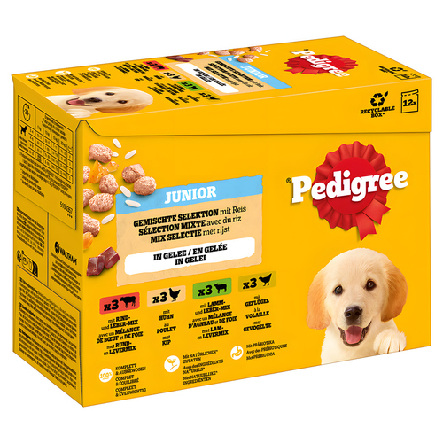 Pedigree Multipack Gemischte Selektion Junior in Gelee 4 Varietäten 12 x 100 g - 4 Stück Pedigree Multipack Gemischte Selektion Junior in Gelee 4 Varietäten 12 x 100 g - 4 Stück