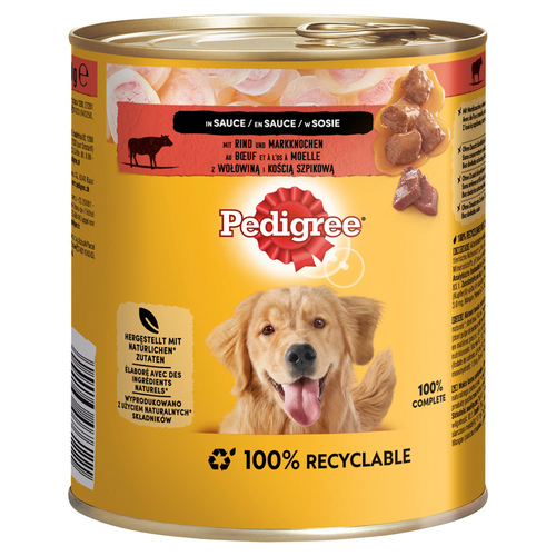 Pedigree Plus mit Rind und Markknochen in Sauce 800 g - 12 Stück
