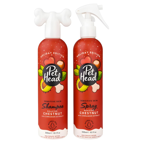 PET HEAD Pflege-Set Weihnachten mit Hundeshampoo + Spray "Chestnut" 2 x 300 ml
