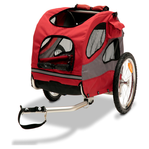 PetSafe Happy Ride Aluminium-Fahrradanhänger rot/grau