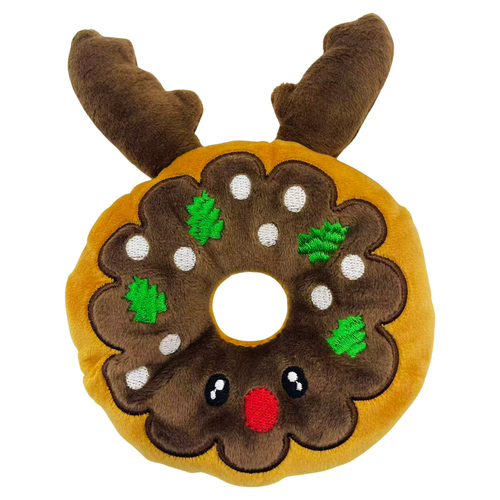 Pettimania Hundespielzeug X-Mas Rentier-Donut aus Plüsch Pettimania Hundespielzeug X-Mas Rentier-Donut aus Plüsch