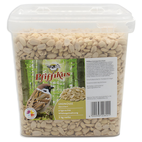 Pfiffikus Erdnüsse blanchiert 3 kg im Eimer