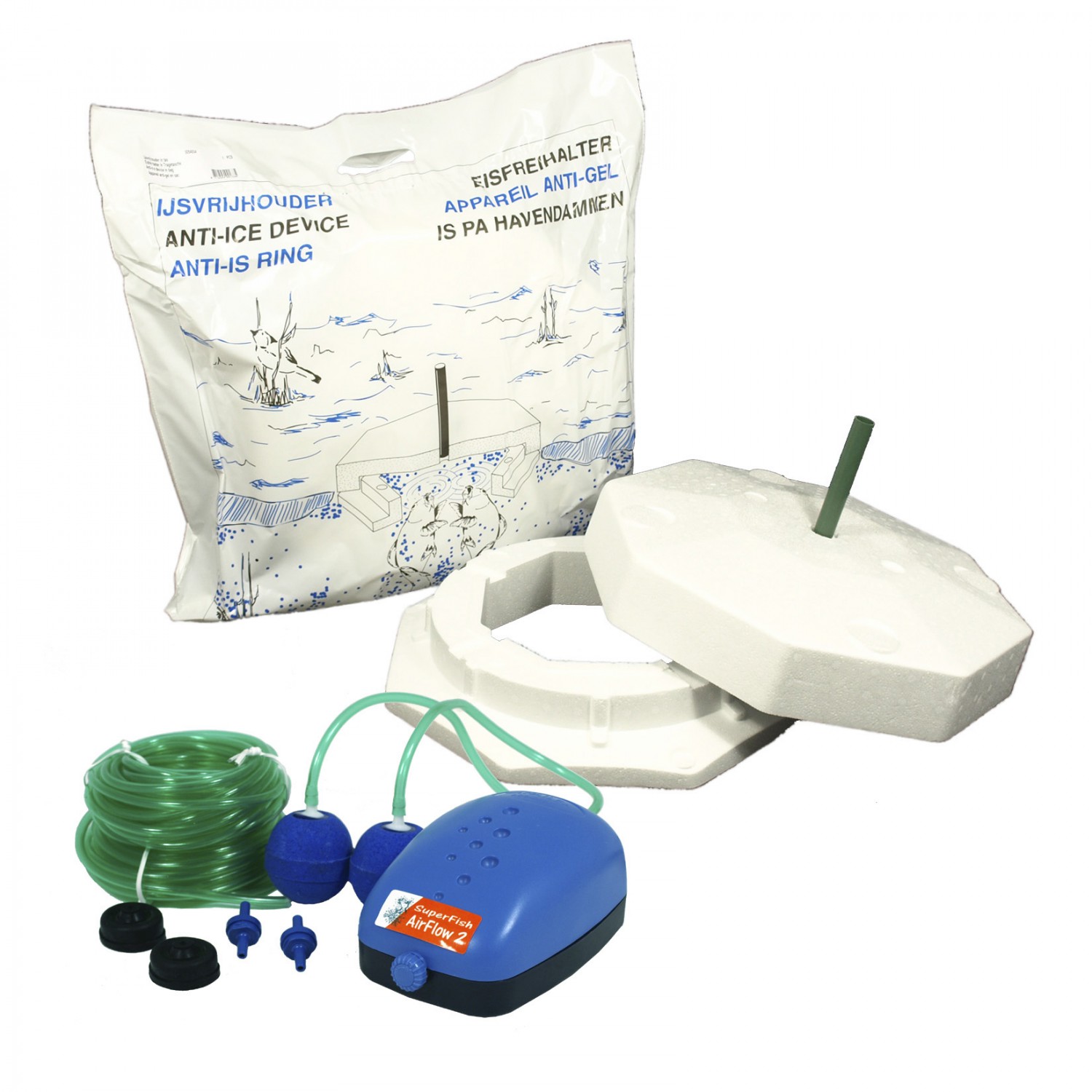 Pondlife Anti Ice Eisfreihalter - SET 3 / Teich Belüftung Winter Komplett-Set