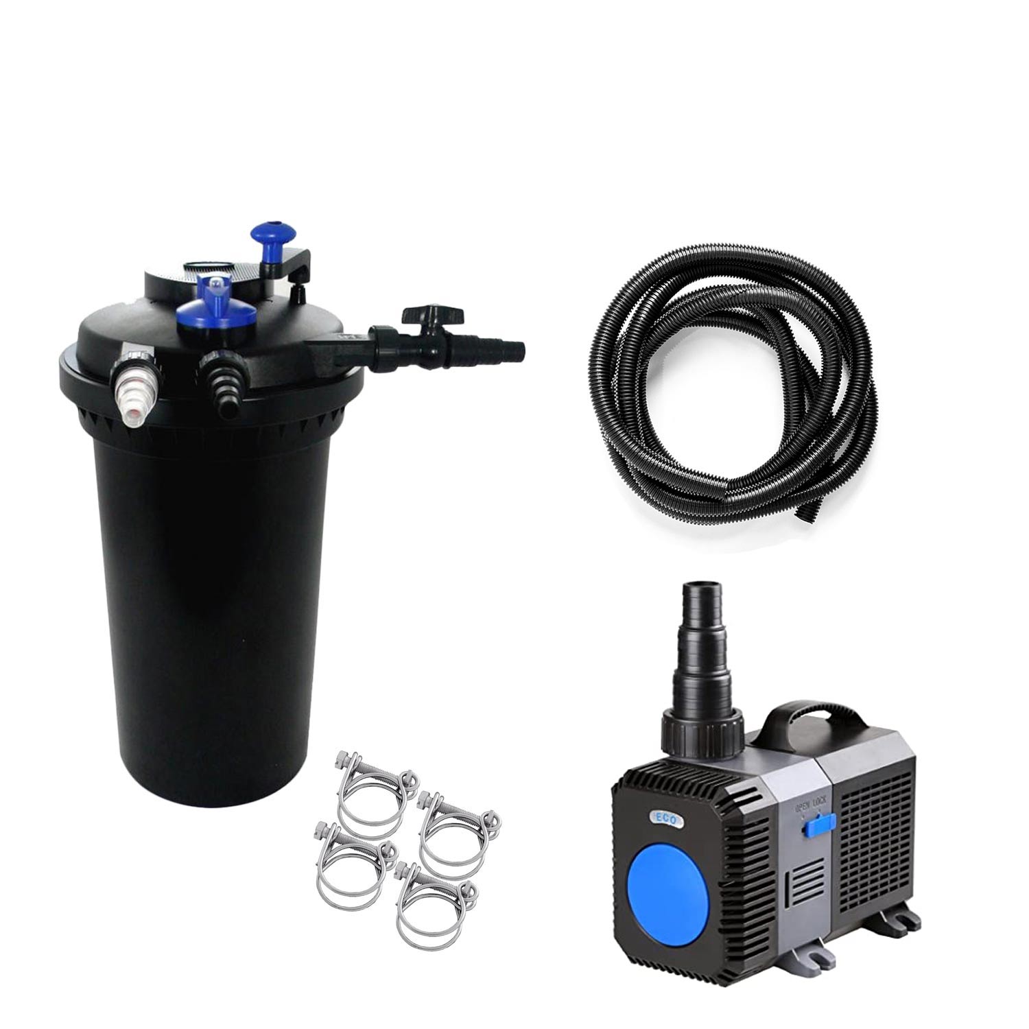 Pondlife CPF-15000 Set 4 Druckteichfilter mit integrierter UVC-Einheit 18 Watt für Teiche bis 30000