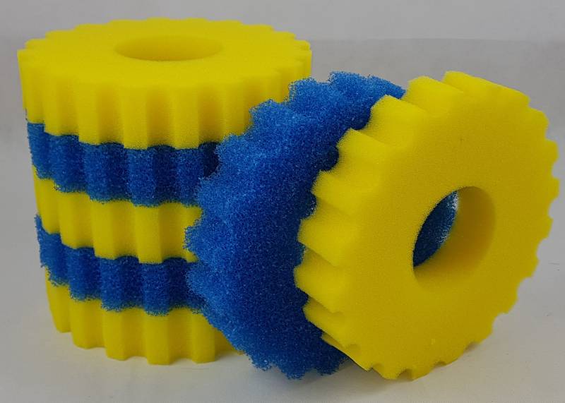 Pondlife Ersatz-Filterschwämme für Druckfilter - CPF-15000  3x blau (grob) 4x gelb (fein)