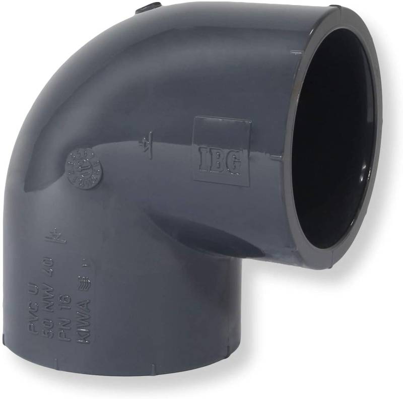 Pondlife - PVC Fitting Winkel 90°, Ø 50mm mit Klebemuffen, Qualität aus Europa