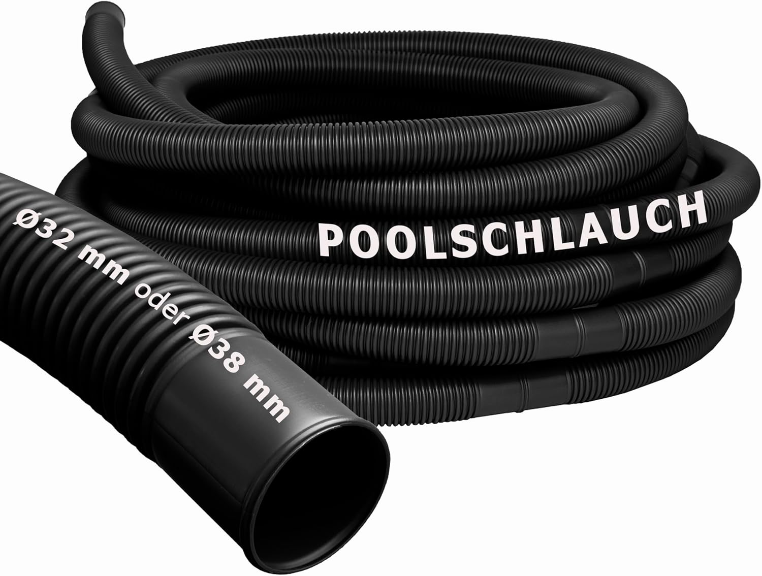 Pondlife Pool- und Solarschlauch schwarz, Ø 38 mm, Länge 15 m Original aus Europa