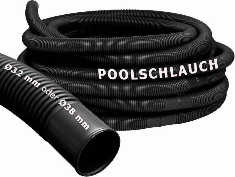 Pondlife Pool- und Solarschlauch schwarz, Ø 38 mm, Länge 15 m Original aus Europa