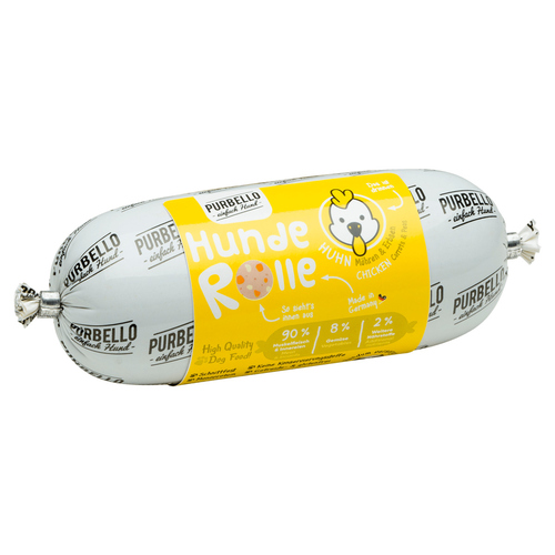 PurBello HundeRolle Huhn mit Möhren & Erbsen 200 g