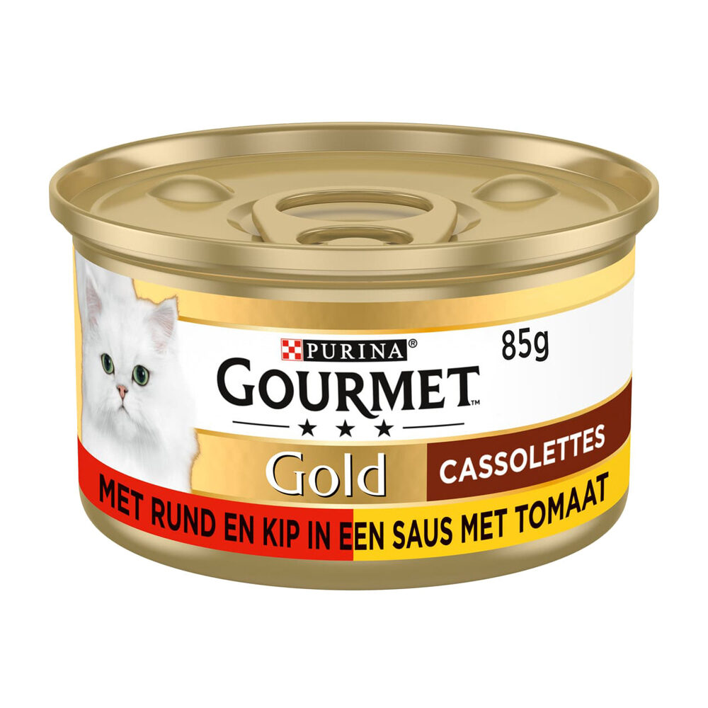Purina Gourmet Gold Cassolettes - Rindfleisch und Huhn - 24 x 85 g von Purina