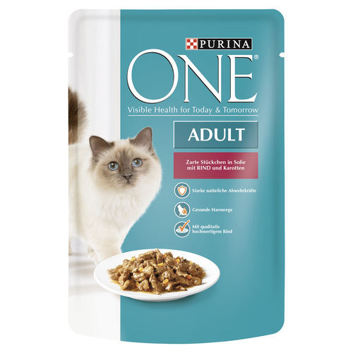 Purina ONE Adult mit Rind & Karotten 85 g