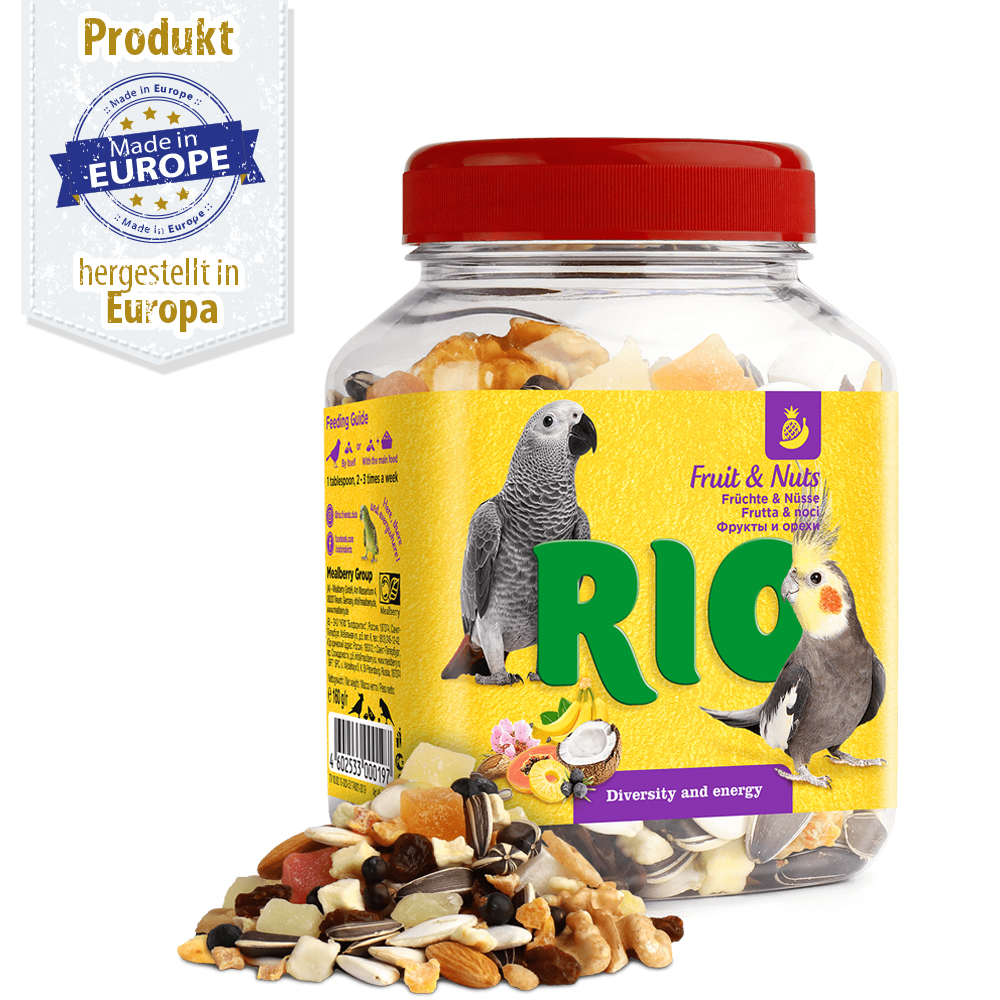 RIO - Früchte & Nüsse Mischung - Naturleckerli für Vögel - 160 g