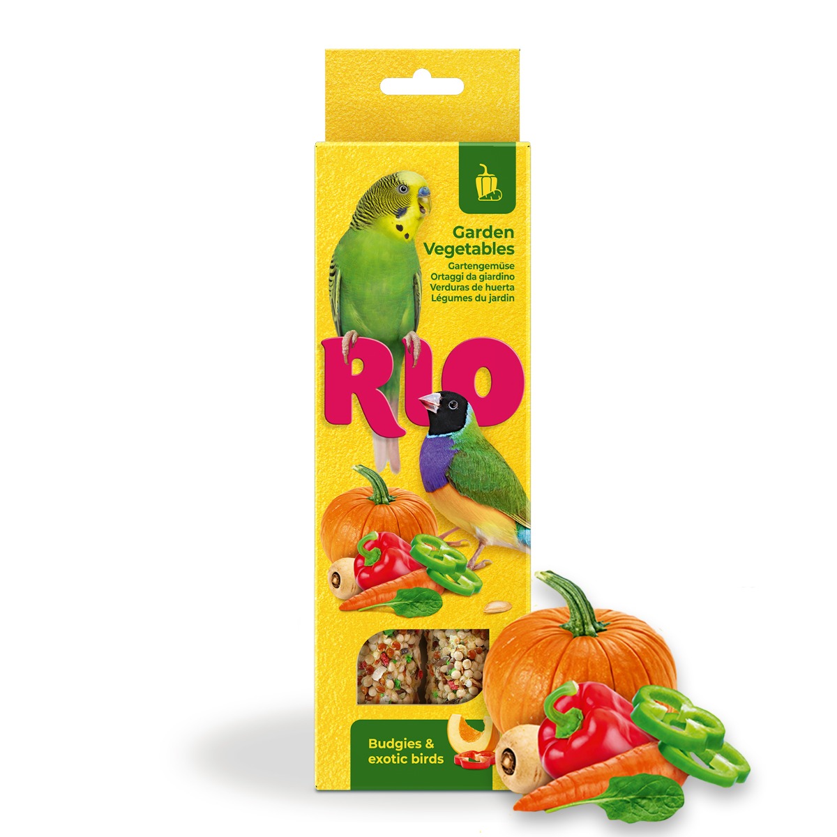 RIO - Sticks für Wellensittiche & exotische Vögel - Gartengemüse - 2x 40 g RIO - Sticks für Wellensittiche & exotische Vögel - Gartengemüse - 2x 40 g