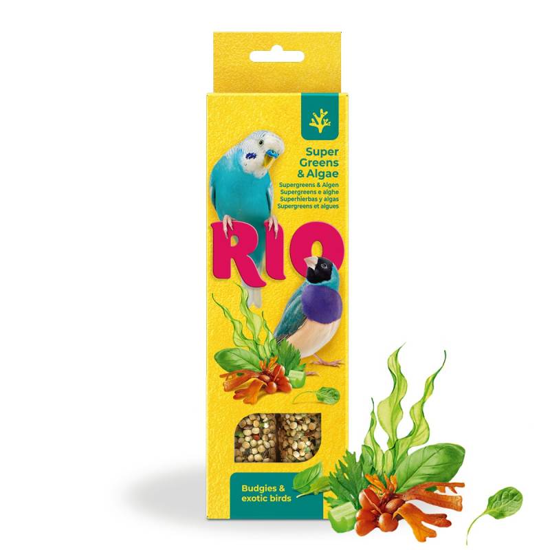 RIO - Sticks für Wellensittiche & exotische Vögel-Supergreens & Algen - 2x 40 g RIO - Sticks für Wellensittiche & exotische Vögel-Supergreens & Algen - 2x 40 g