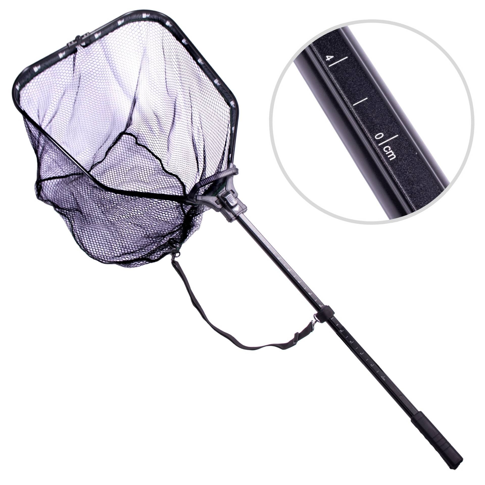 Raubfisch Kescher Gummiert mit Schultergurt & Faltbar Zite Fishing