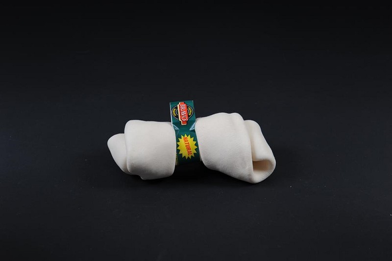 Bravo  Rawhide Knoten Natur 20-23 cm, 8-9 Zoll – Langanhaltender Kauspaß für Hunde - Sparpaket 8 Stk