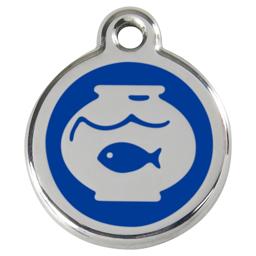 RedDingo Katzenmarke mit individueller Gravur Fischglas dunkelblau RedDingo Katzenmarke mit individueller Gravur Fischglas dunkelblau