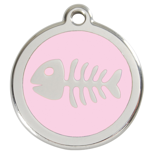 RedDingo Katzenmarke mit individueller Gravur Fischgräten pink