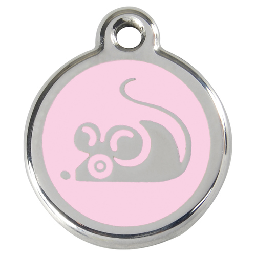 RedDingo Katzenmarke mit individueller Gravur Maus pink