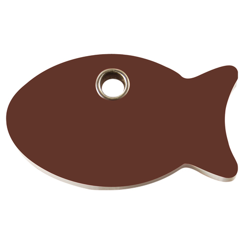 RedDingo Kunststoff Katzenmarke mit individueller Gravur Fisch braun RedDingo Kunststoff Katzenmarke mit individueller Gravur Fisch braun