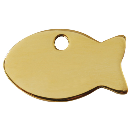 RedDingo Messing Katzenmarke mit individueller Gravur Fisch