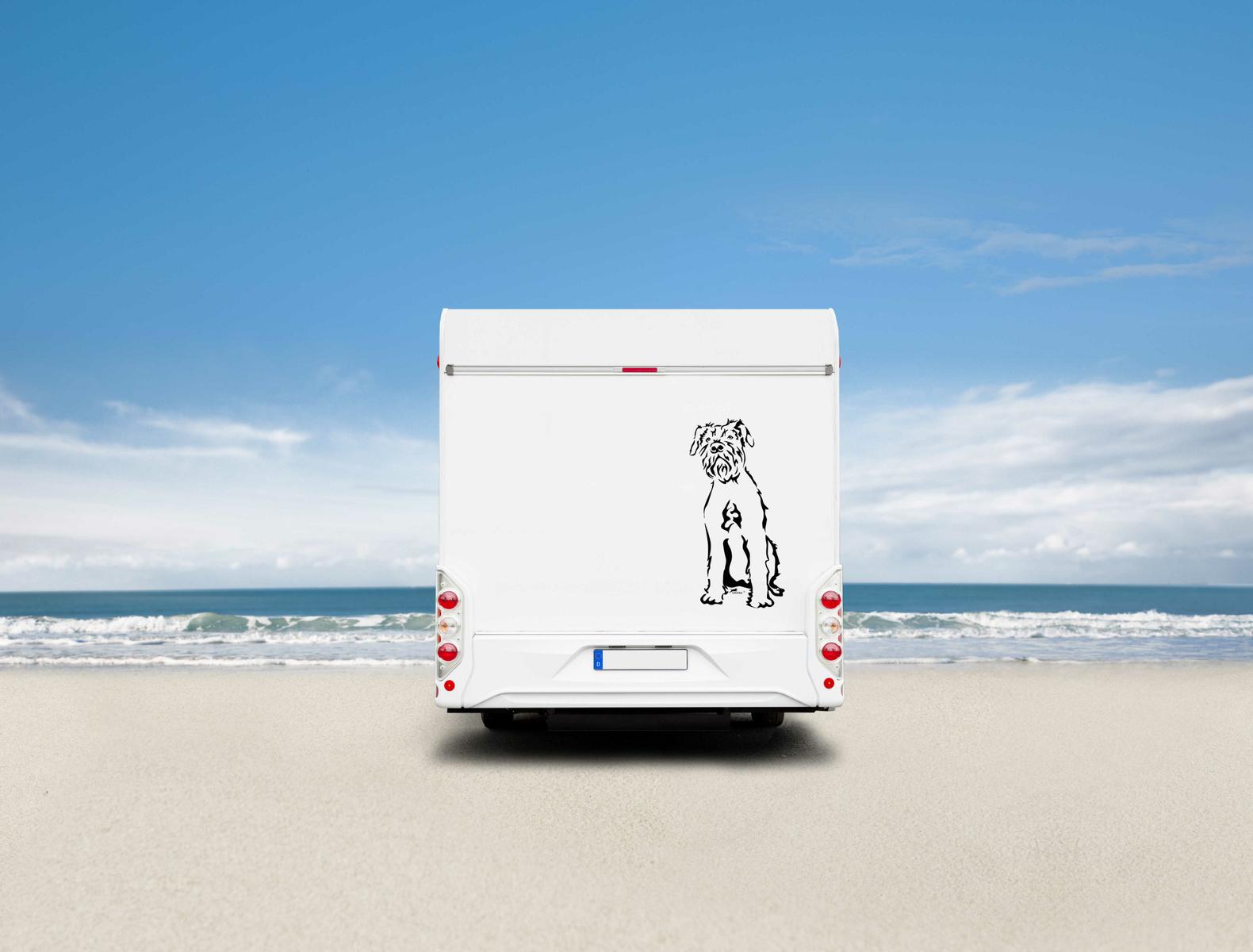 Riesenschnauzer Auto Wohnmobil Aufkleber  I Wandtattoo - H20cm / Weiß