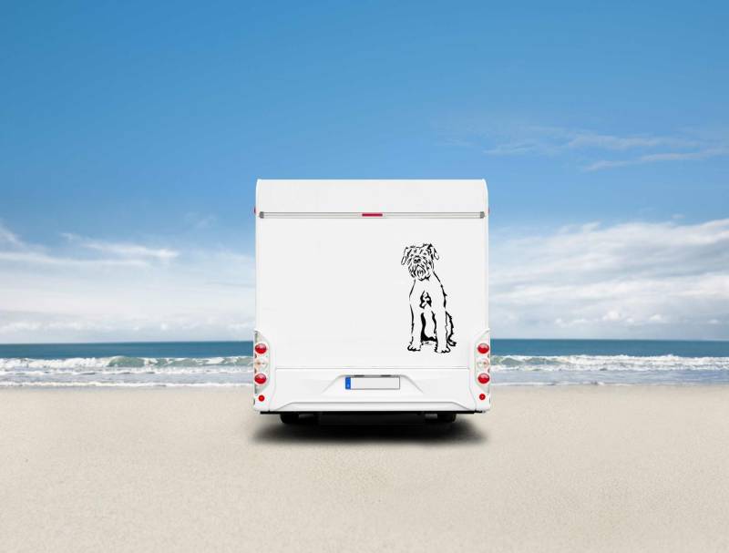 Riesenschnauzer Auto Wohnmobil Aufkleber  I Wandtattoo - H20cm / Weiß